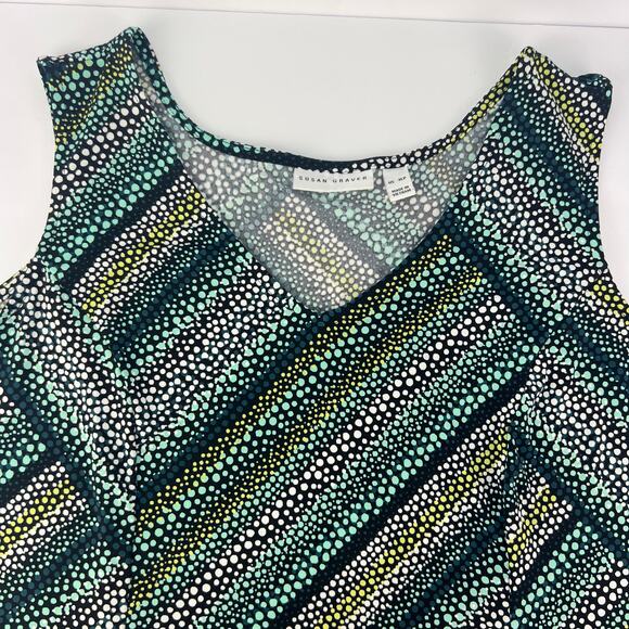 Susan Graver Petite XLP Liquid Knit Sleeveless Maxi Dress Snap Detail Multicolor - Picture 4 of 13